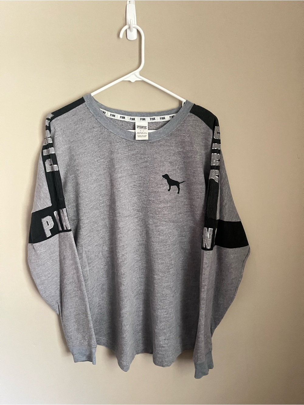 VINTAGE Y2K 2000s PINK Victoria's Secret Heather Gray Pullover Sweatshirt